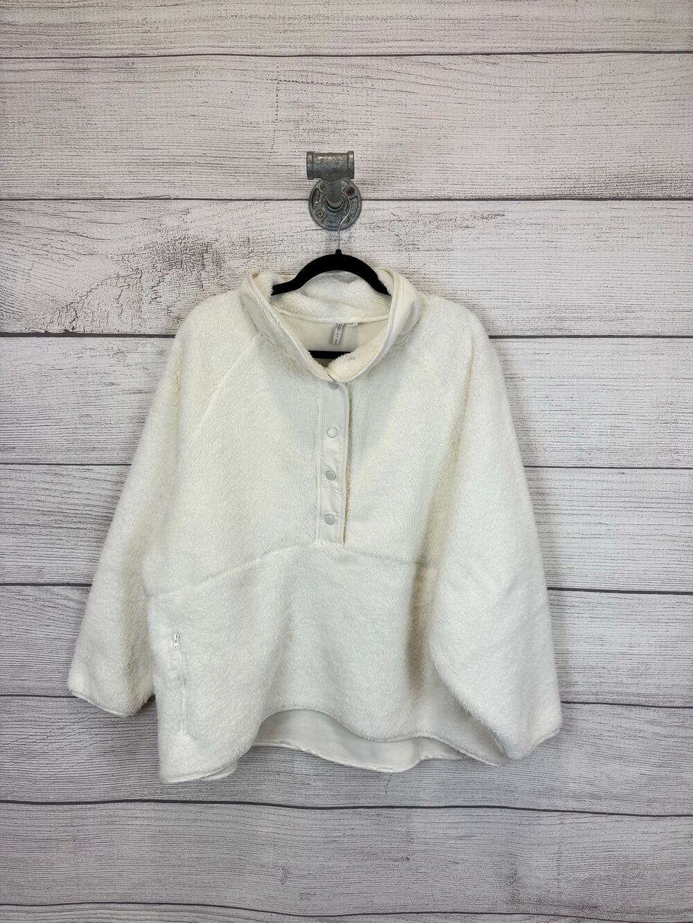 Cato Plus Size Cream/White Sherpa Pullover Jacket Size 18/20W